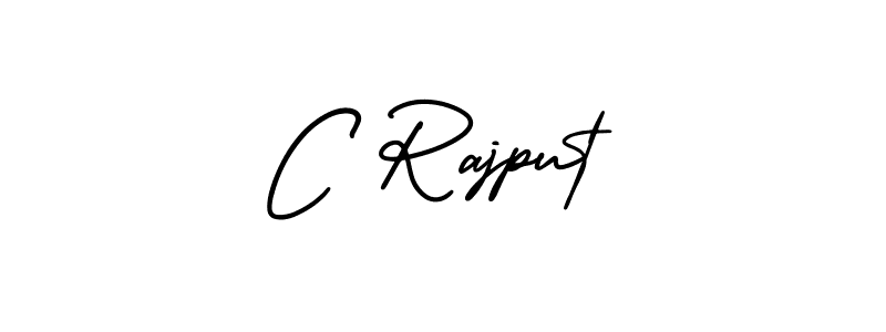 You should practise on your own different ways (AmerikaSignatureDemo-Regular) to write your name (C Rajput) in signature. don't let someone else do it for you. C Rajput signature style 3 images and pictures png