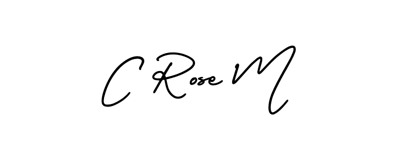 The best way (AmerikaSignatureDemo-Regular) to make a short signature is to pick only two or three words in your name. The name C Rose M include a total of six letters. For converting this name. C Rose M signature style 3 images and pictures png