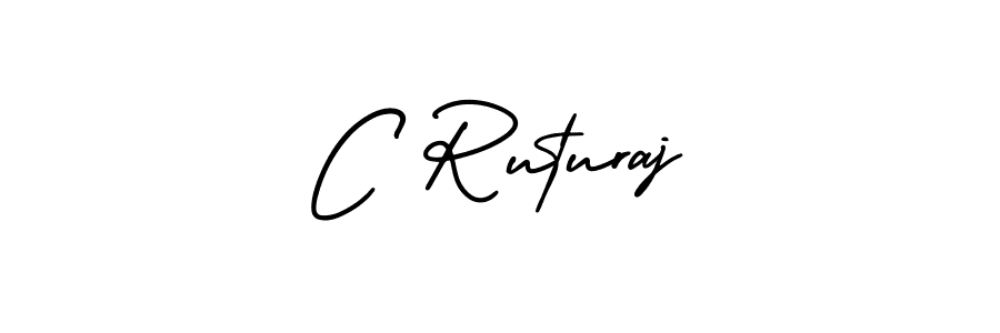 The best way (AmerikaSignatureDemo-Regular) to make a short signature is to pick only two or three words in your name. The name C Ruturaj include a total of six letters. For converting this name. C Ruturaj signature style 3 images and pictures png