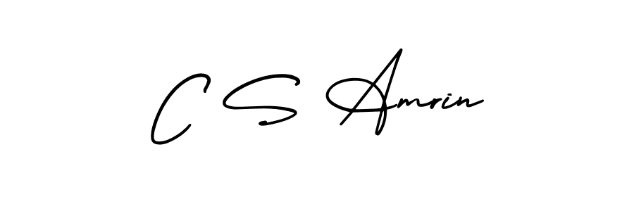 C S Amrin stylish signature style. Best Handwritten Sign (AmerikaSignatureDemo-Regular) for my name. Handwritten Signature Collection Ideas for my name C S Amrin. C S Amrin signature style 3 images and pictures png