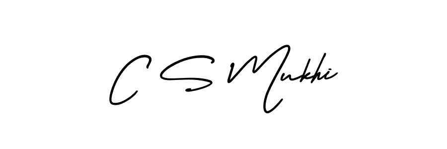 C S Mukhi stylish signature style. Best Handwritten Sign (AmerikaSignatureDemo-Regular) for my name. Handwritten Signature Collection Ideas for my name C S Mukhi. C S Mukhi signature style 3 images and pictures png