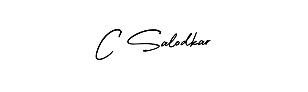 How to make C Salodkar name signature. Use AmerikaSignatureDemo-Regular style for creating short signs online. This is the latest handwritten sign. C Salodkar signature style 3 images and pictures png