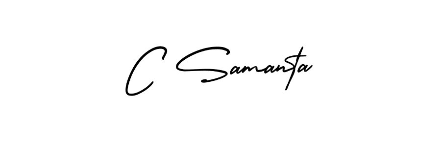 Use a signature maker to create a handwritten signature online. With this signature software, you can design (AmerikaSignatureDemo-Regular) your own signature for name C Samanta. C Samanta signature style 3 images and pictures png