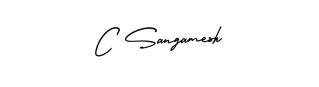 Create a beautiful signature design for name C Sangamesh. With this signature (AmerikaSignatureDemo-Regular) fonts, you can make a handwritten signature for free. C Sangamesh signature style 3 images and pictures png