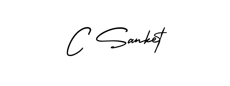 You should practise on your own different ways (AmerikaSignatureDemo-Regular) to write your name (C Sanket) in signature. don't let someone else do it for you. C Sanket signature style 3 images and pictures png