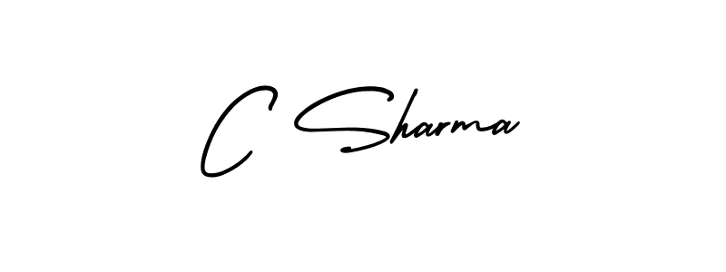 The best way (AmerikaSignatureDemo-Regular) to make a short signature is to pick only two or three words in your name. The name C Sharma include a total of six letters. For converting this name. C Sharma signature style 3 images and pictures png