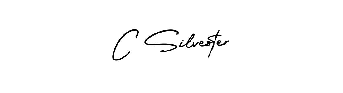 How to make C Silvester name signature. Use AmerikaSignatureDemo-Regular style for creating short signs online. This is the latest handwritten sign. C Silvester signature style 3 images and pictures png