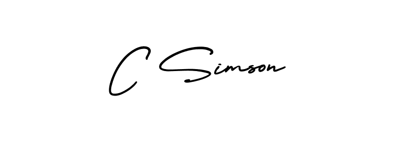 Make a beautiful signature design for name C Simson. With this signature (AmerikaSignatureDemo-Regular) style, you can create a handwritten signature for free. C Simson signature style 3 images and pictures png