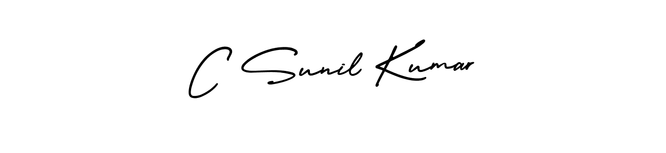 How to make C Sunil Kumar signature? AmerikaSignatureDemo-Regular is a professional autograph style. Create handwritten signature for C Sunil Kumar name. C Sunil Kumar signature style 3 images and pictures png