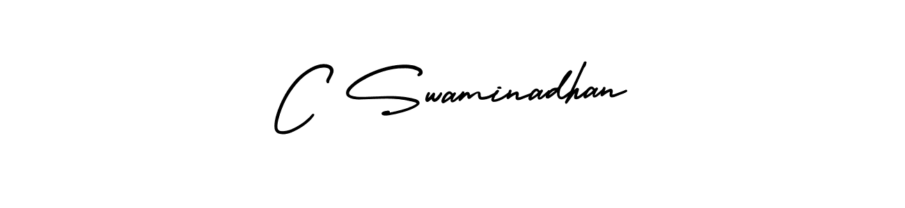 How to make C Swaminadhan name signature. Use AmerikaSignatureDemo-Regular style for creating short signs online. This is the latest handwritten sign. C Swaminadhan signature style 3 images and pictures png
