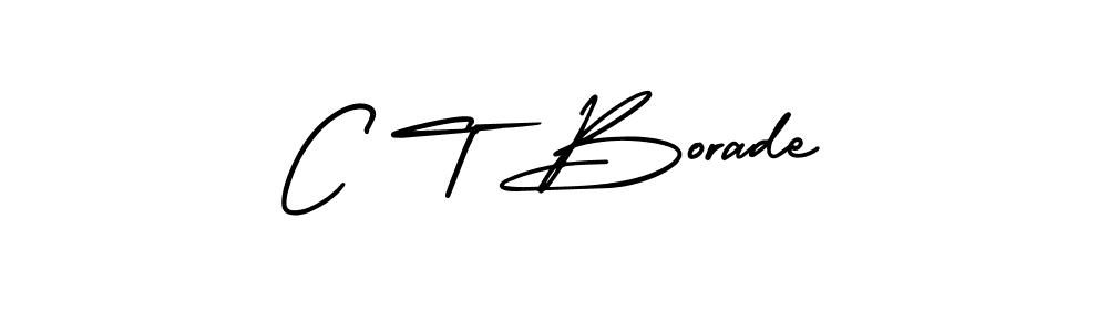 The best way (AmerikaSignatureDemo-Regular) to make a short signature is to pick only two or three words in your name. The name C T Borade include a total of six letters. For converting this name. C T Borade signature style 3 images and pictures png