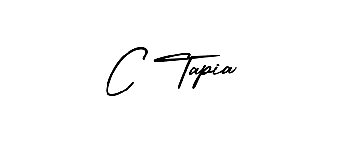 Use a signature maker to create a handwritten signature online. With this signature software, you can design (AmerikaSignatureDemo-Regular) your own signature for name C Tapia. C Tapia signature style 3 images and pictures png