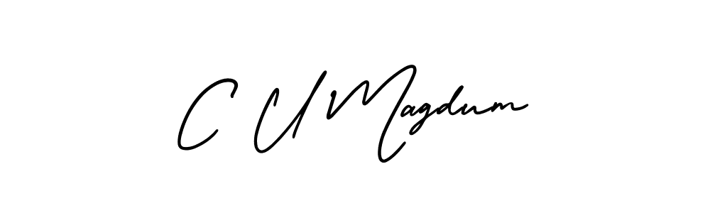 Use a signature maker to create a handwritten signature online. With this signature software, you can design (AmerikaSignatureDemo-Regular) your own signature for name C U Magdum. C U Magdum signature style 3 images and pictures png