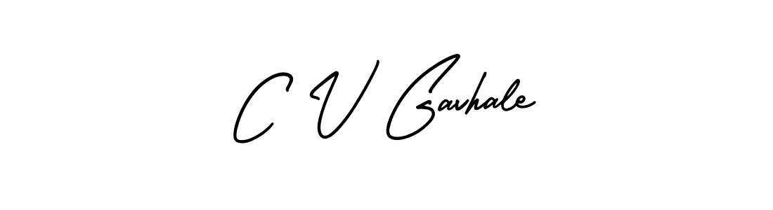 The best way (AmerikaSignatureDemo-Regular) to make a short signature is to pick only two or three words in your name. The name C V Gavhale include a total of six letters. For converting this name. C V Gavhale signature style 3 images and pictures png