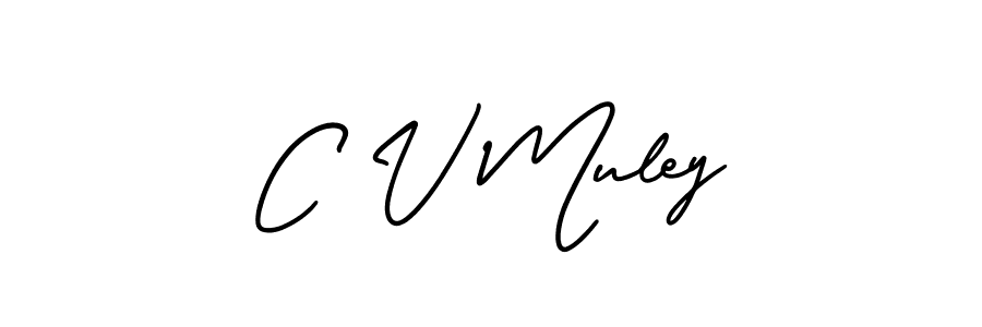 The best way (AmerikaSignatureDemo-Regular) to make a short signature is to pick only two or three words in your name. The name C V Muley include a total of six letters. For converting this name. C V Muley signature style 3 images and pictures png