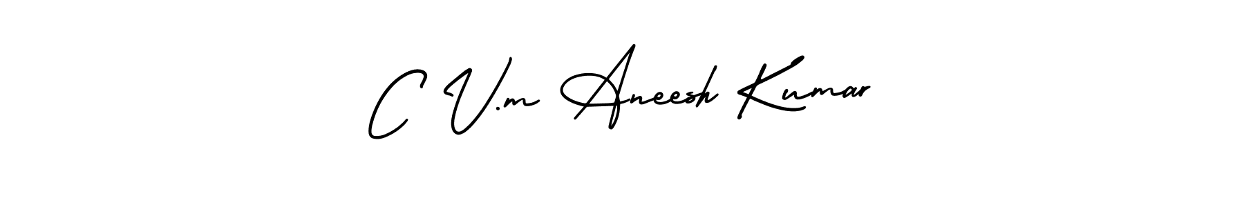 Also we have C V.m Aneesh Kumar name is the best signature style. Create professional handwritten signature collection using AmerikaSignatureDemo-Regular autograph style. C V.m Aneesh Kumar signature style 3 images and pictures png