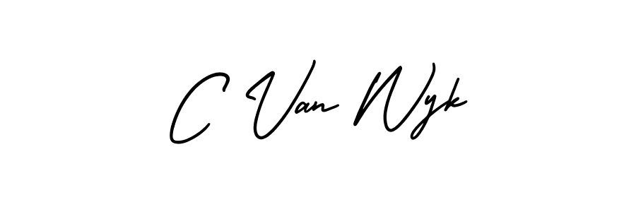 This is the best signature style for the C Van Wyk name. Also you like these signature font (AmerikaSignatureDemo-Regular). Mix name signature. C Van Wyk signature style 3 images and pictures png