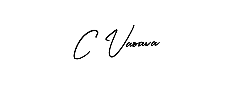 Similarly AmerikaSignatureDemo-Regular is the best handwritten signature design. Signature creator online .You can use it as an online autograph creator for name C Vasava. C Vasava signature style 3 images and pictures png