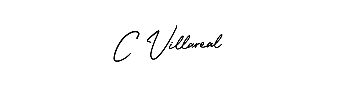 C Villareal stylish signature style. Best Handwritten Sign (AmerikaSignatureDemo-Regular) for my name. Handwritten Signature Collection Ideas for my name C Villareal. C Villareal signature style 3 images and pictures png