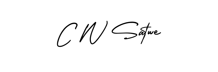 AmerikaSignatureDemo-Regular is a professional signature style that is perfect for those who want to add a touch of class to their signature. It is also a great choice for those who want to make their signature more unique. Get C W Satwe name to fancy signature for free. C W Satwe signature style 3 images and pictures png