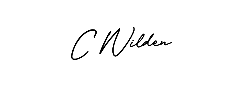 How to make C Wilden name signature. Use AmerikaSignatureDemo-Regular style for creating short signs online. This is the latest handwritten sign. C Wilden signature style 3 images and pictures png