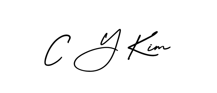 The best way (AmerikaSignatureDemo-Regular) to make a short signature is to pick only two or three words in your name. The name C Y Kim include a total of six letters. For converting this name. C Y Kim signature style 3 images and pictures png