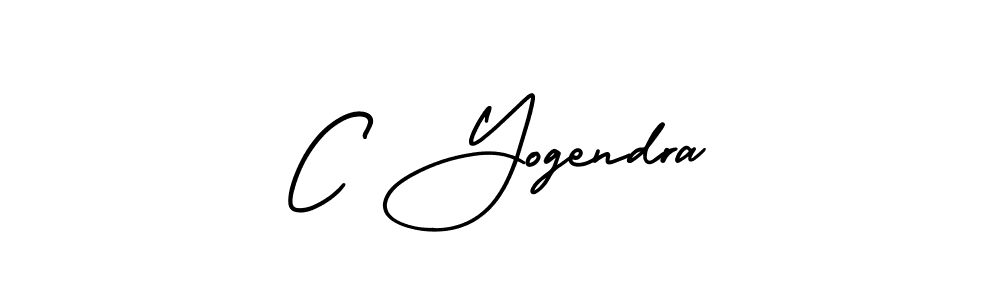 The best way (AmerikaSignatureDemo-Regular) to make a short signature is to pick only two or three words in your name. The name C Yogendra include a total of six letters. For converting this name. C Yogendra signature style 3 images and pictures png