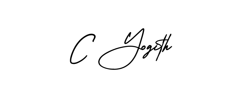 Design your own signature with our free online signature maker. With this signature software, you can create a handwritten (AmerikaSignatureDemo-Regular) signature for name C Yogith. C Yogith signature style 3 images and pictures png
