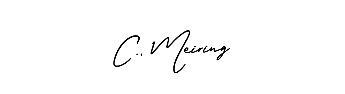 How to Draw C., Meiring signature style? AmerikaSignatureDemo-Regular is a latest design signature styles for name C., Meiring. C., Meiring signature style 3 images and pictures png