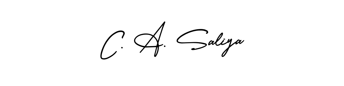 C. A. Saliya stylish signature style. Best Handwritten Sign (AmerikaSignatureDemo-Regular) for my name. Handwritten Signature Collection Ideas for my name C. A. Saliya. C. A. Saliya signature style 3 images and pictures png