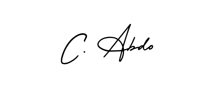 The best way (AmerikaSignatureDemo-Regular) to make a short signature is to pick only two or three words in your name. The name C. Abdo include a total of six letters. For converting this name. C. Abdo signature style 3 images and pictures png