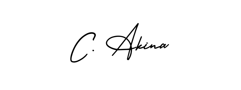 Make a beautiful signature design for name C. Akina. With this signature (AmerikaSignatureDemo-Regular) style, you can create a handwritten signature for free. C. Akina signature style 3 images and pictures png