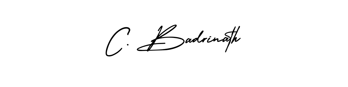 The best way (AmerikaSignatureDemo-Regular) to make a short signature is to pick only two or three words in your name. The name C. Badrinath include a total of six letters. For converting this name. C. Badrinath signature style 3 images and pictures png