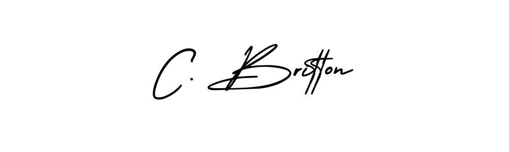 Use a signature maker to create a handwritten signature online. With this signature software, you can design (AmerikaSignatureDemo-Regular) your own signature for name C. Britton. C. Britton signature style 3 images and pictures png