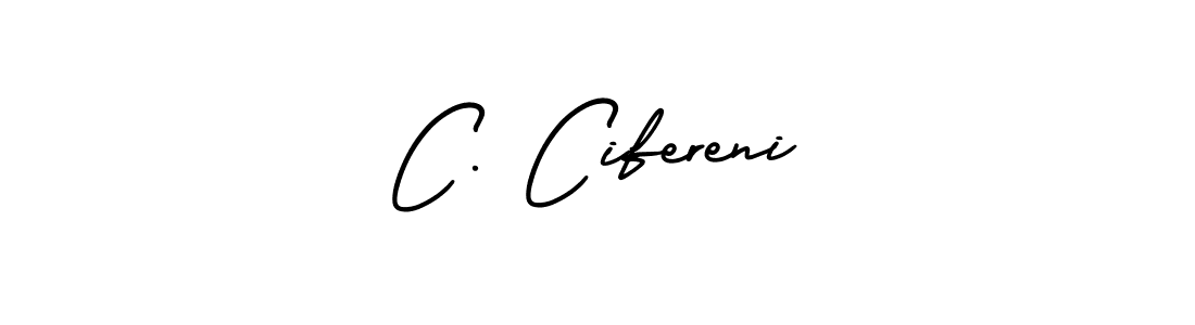 Similarly AmerikaSignatureDemo-Regular is the best handwritten signature design. Signature creator online .You can use it as an online autograph creator for name C. Cifereni. C. Cifereni signature style 3 images and pictures png