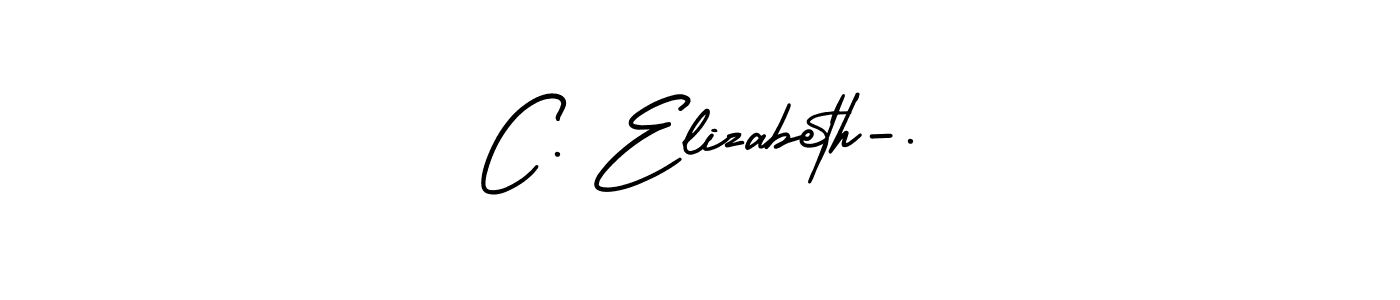 How to make C. Elizabeth-. name signature. Use AmerikaSignatureDemo-Regular style for creating short signs online. This is the latest handwritten sign. C. Elizabeth-. signature style 3 images and pictures png