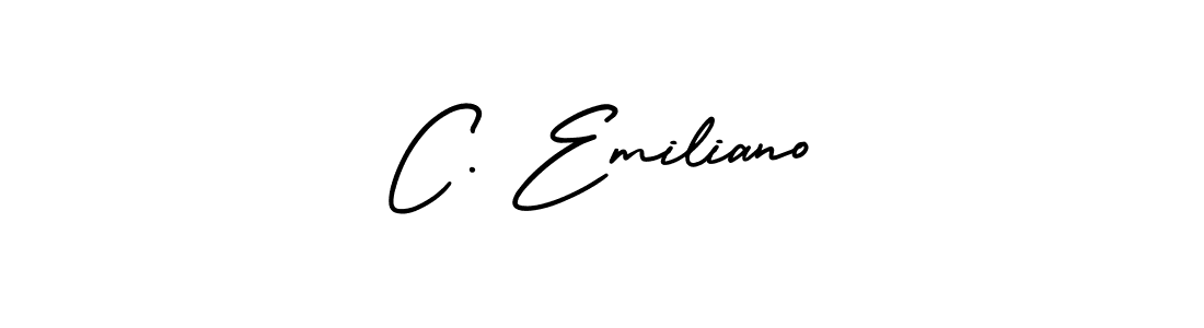 Design your own signature with our free online signature maker. With this signature software, you can create a handwritten (AmerikaSignatureDemo-Regular) signature for name C. Emiliano. C. Emiliano signature style 3 images and pictures png
