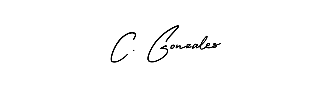 This is the best signature style for the C. Gonzales name. Also you like these signature font (AmerikaSignatureDemo-Regular). Mix name signature. C. Gonzales signature style 3 images and pictures png