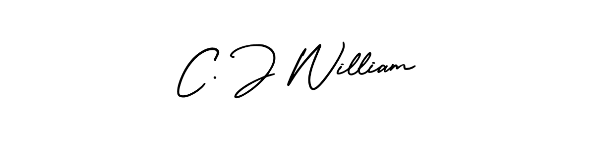 Use a signature maker to create a handwritten signature online. With this signature software, you can design (AmerikaSignatureDemo-Regular) your own signature for name C. J William. C. J William signature style 3 images and pictures png