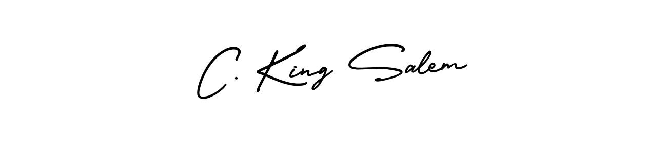 This is the best signature style for the C. King Salem name. Also you like these signature font (AmerikaSignatureDemo-Regular). Mix name signature. C. King Salem signature style 3 images and pictures png