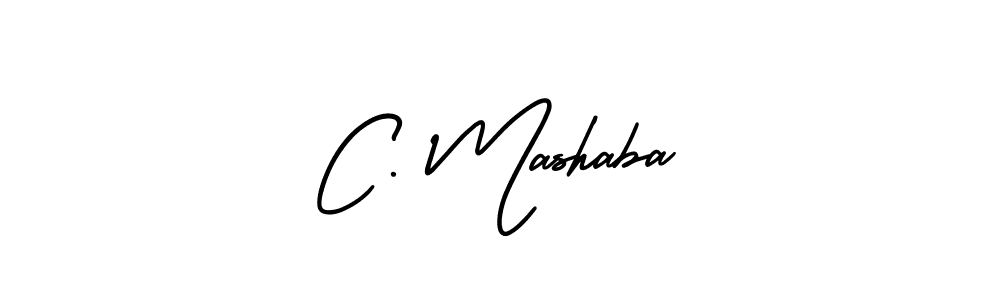 How to make C. Mashaba name signature. Use AmerikaSignatureDemo-Regular style for creating short signs online. This is the latest handwritten sign. C. Mashaba signature style 3 images and pictures png