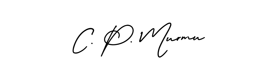 This is the best signature style for the C. P. Murmu name. Also you like these signature font (AmerikaSignatureDemo-Regular). Mix name signature. C. P. Murmu signature style 3 images and pictures png