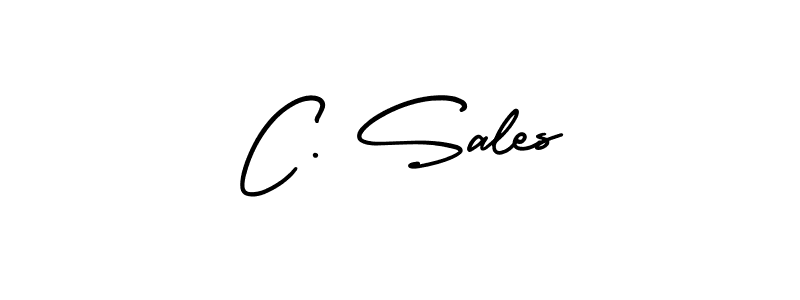 Make a beautiful signature design for name C. Sales. With this signature (AmerikaSignatureDemo-Regular) style, you can create a handwritten signature for free. C. Sales signature style 3 images and pictures png