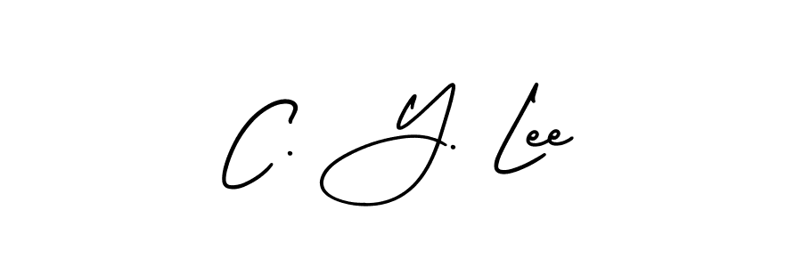 How to make C. Y. Lee name signature. Use AmerikaSignatureDemo-Regular style for creating short signs online. This is the latest handwritten sign. C. Y. Lee signature style 3 images and pictures png
