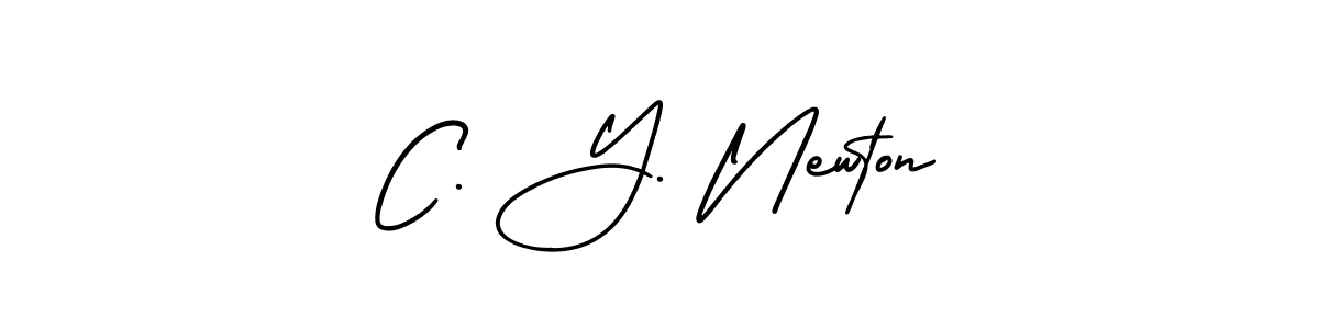 How to Draw C. Y. Newton signature style? AmerikaSignatureDemo-Regular is a latest design signature styles for name C. Y. Newton. C. Y. Newton signature style 3 images and pictures png