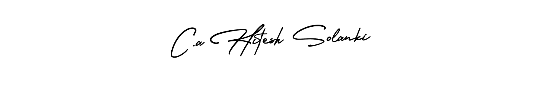 You should practise on your own different ways (AmerikaSignatureDemo-Regular) to write your name (C.a Hitesh Solanki) in signature. don't let someone else do it for you. C.a Hitesh Solanki signature style 3 images and pictures png