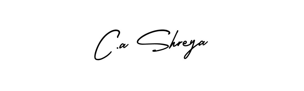 How to make C.a Shreya name signature. Use AmerikaSignatureDemo-Regular style for creating short signs online. This is the latest handwritten sign. C.a Shreya signature style 3 images and pictures png