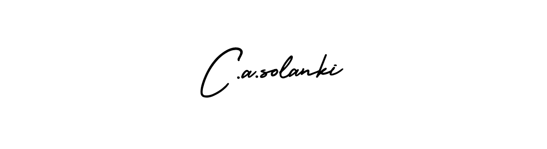 How to make C.a.solanki name signature. Use AmerikaSignatureDemo-Regular style for creating short signs online. This is the latest handwritten sign. C.a.solanki signature style 3 images and pictures png