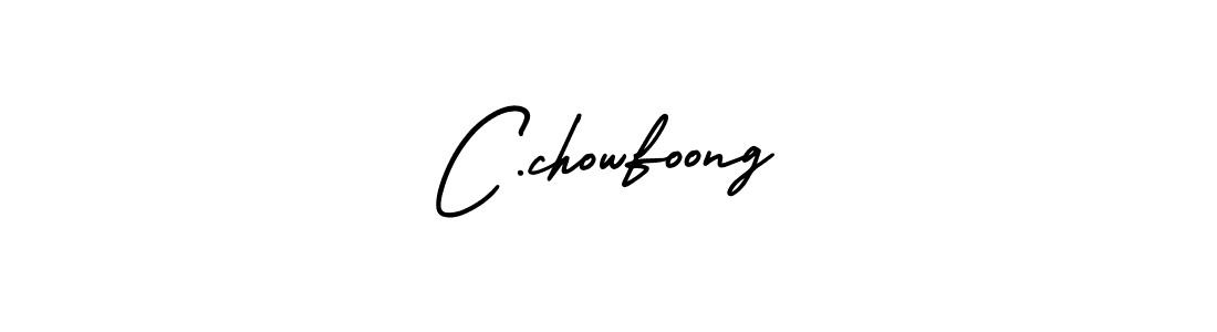 The best way (AmerikaSignatureDemo-Regular) to make a short signature is to pick only two or three words in your name. The name C.chowfoong include a total of six letters. For converting this name. C.chowfoong signature style 3 images and pictures png