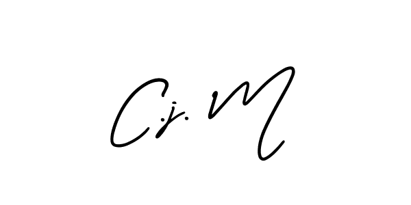 Create a beautiful signature design for name C.j. M. With this signature (AmerikaSignatureDemo-Regular) fonts, you can make a handwritten signature for free. C.j. M signature style 3 images and pictures png